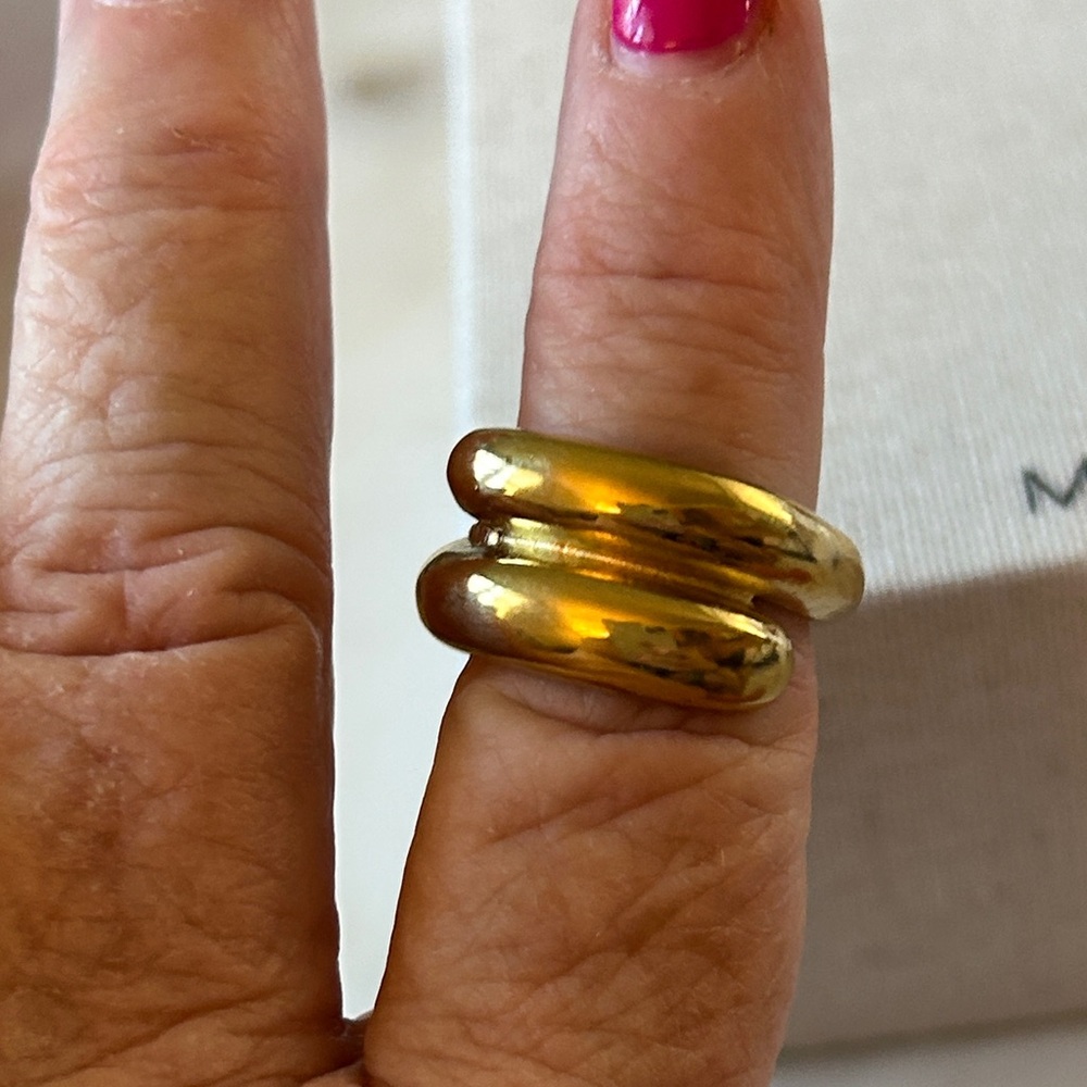 Mayamar Bold Double Dome Gold-Women's Ring size 7